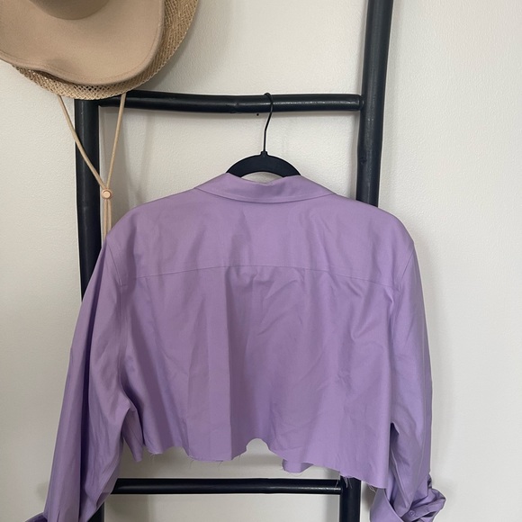 Purple Long sleeve Crop Top - Picture 3 of 5